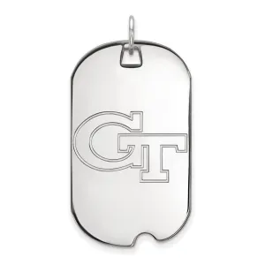 10K White Gold Georgia Institute of Technology Large Dog Tag