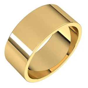 10K Yellow 8 mm Flat Band Size 11.5