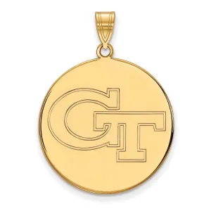 14k Gold Georgia Institute of Technology G-T Extra Large Disc Pendant