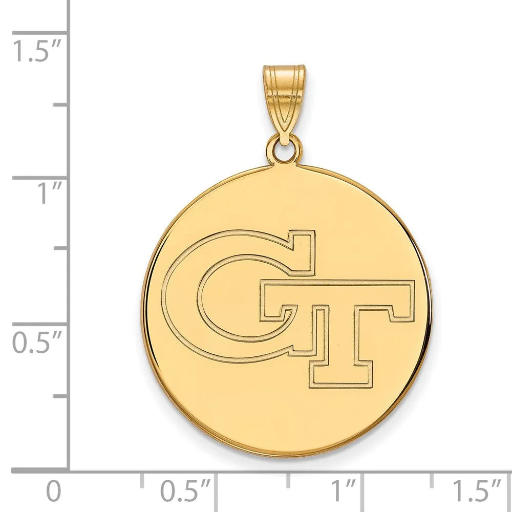 14k Gold Georgia Institute of Technology G-T Extra Large Disc Pendant