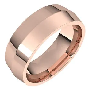 14K Rose 7 mm Knife Edge Comfort Fit Band Size 10
