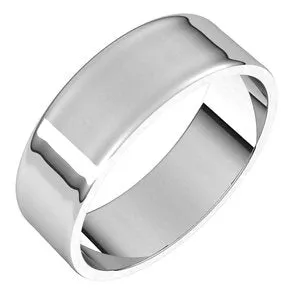 14K White 6 mm Flat Ultra-Light Band Size 11