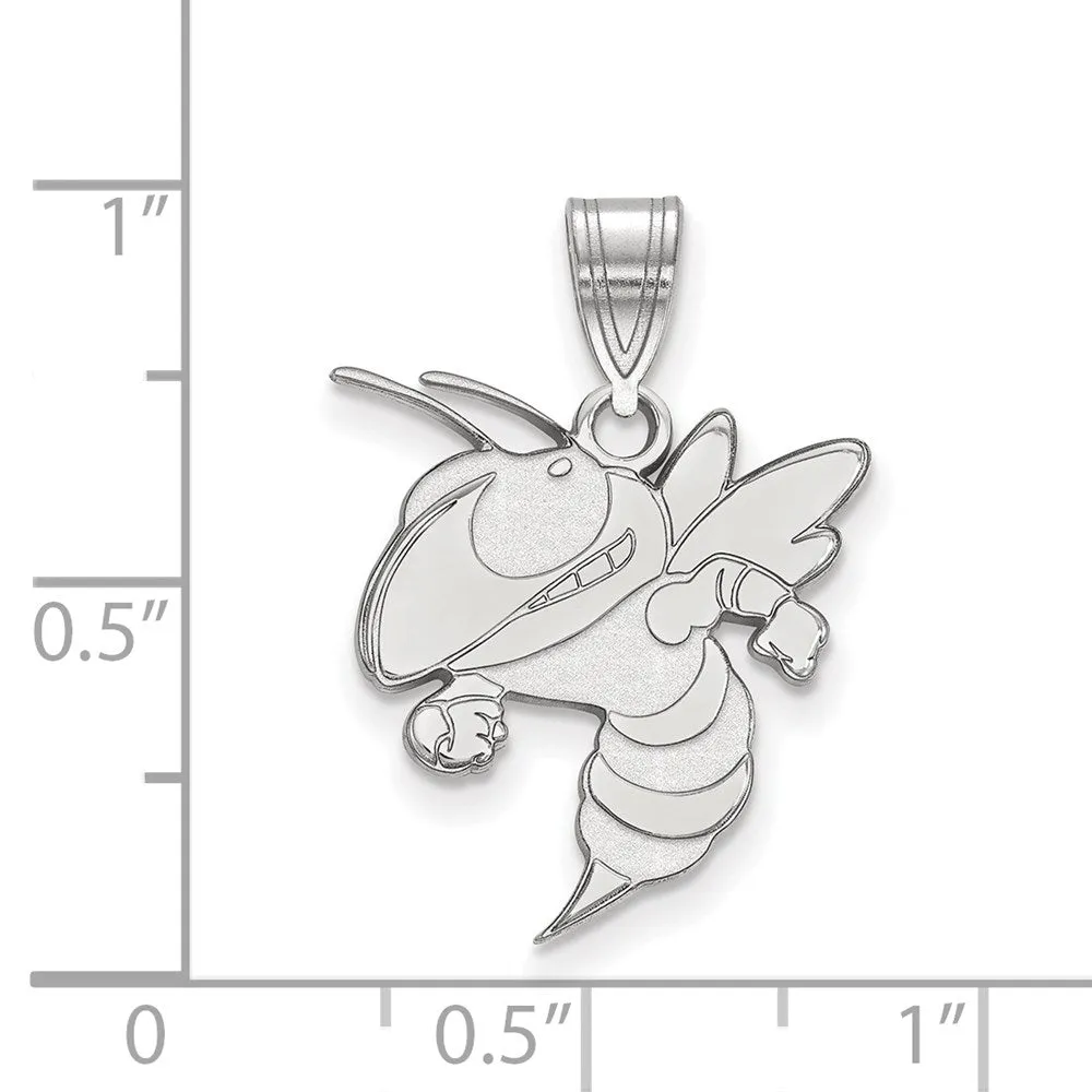 14k White Gold Georgia Institute of Technology Yellow Jacket Large Pendant