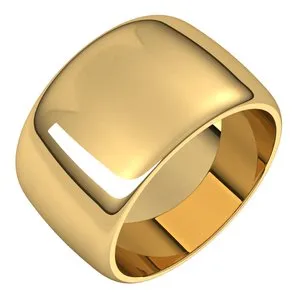 14K Yellow 12 mm Half Round Band Size 6