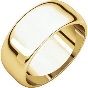 14K Yellow 8 mm Half Round Band Size 9.5