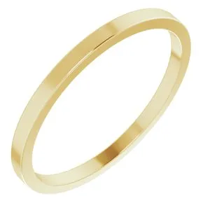 18K Yellow 1.5 mm Flat Band Size 10
