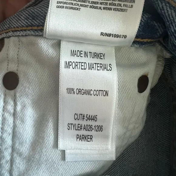 AGOLDE Parker Cut-Off Denim Shorts Medium Wash Size 23