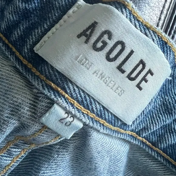 AGOLDE Parker Cut-Off Denim Shorts Medium Wash Size 23