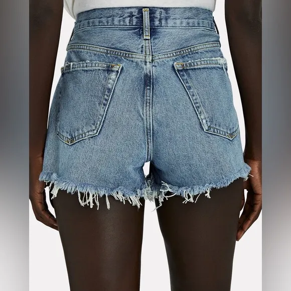 AGOLDE Parker Cut-Off Denim Shorts Medium Wash Size 23