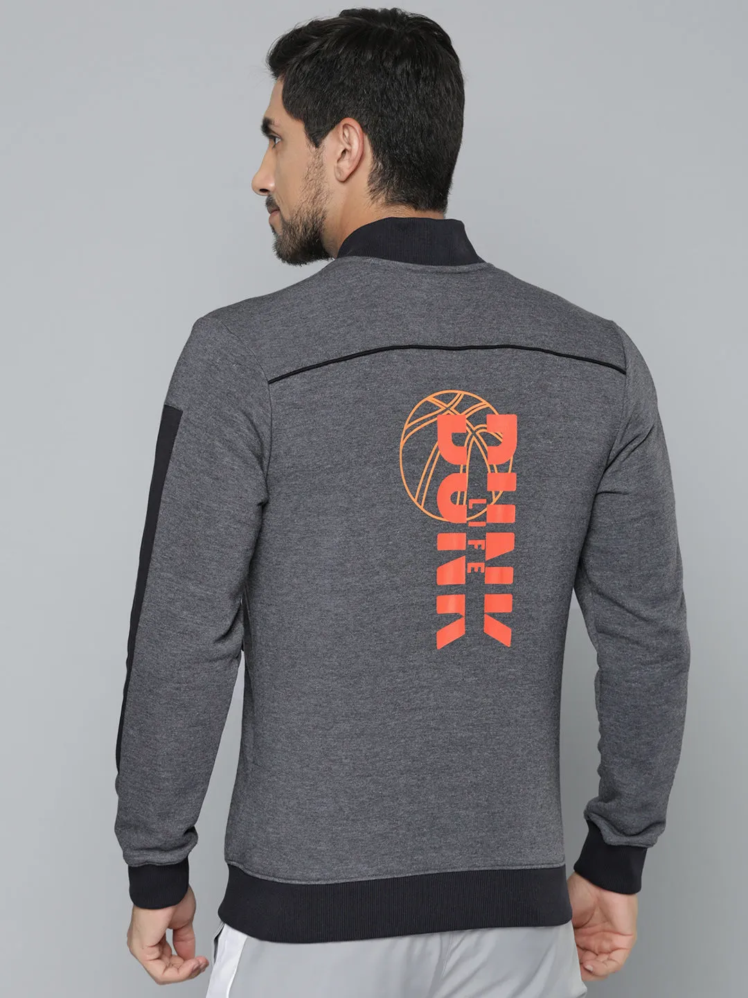 Alcis Men Charcoal Printed Sweatshirt