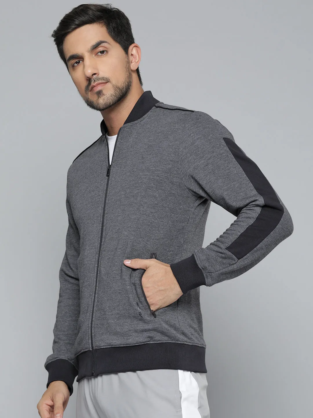 Alcis Men Charcoal Printed Sweatshirt