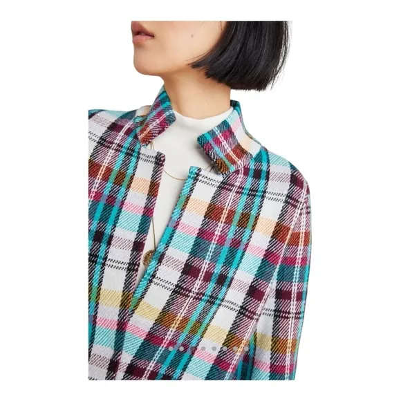 ANTHROPOLOGIE | Rosetta Cropped Plaid Jacket in Rosetta Plaid, Size Large