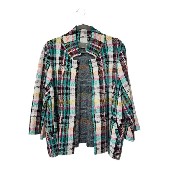 ANTHROPOLOGIE | Rosetta Cropped Plaid Jacket in Rosetta Plaid, Size Large