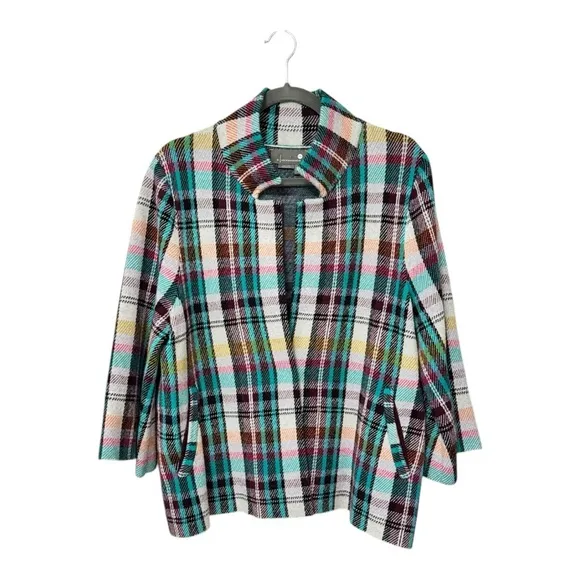 ANTHROPOLOGIE | Rosetta Cropped Plaid Jacket in Rosetta Plaid, Size Large