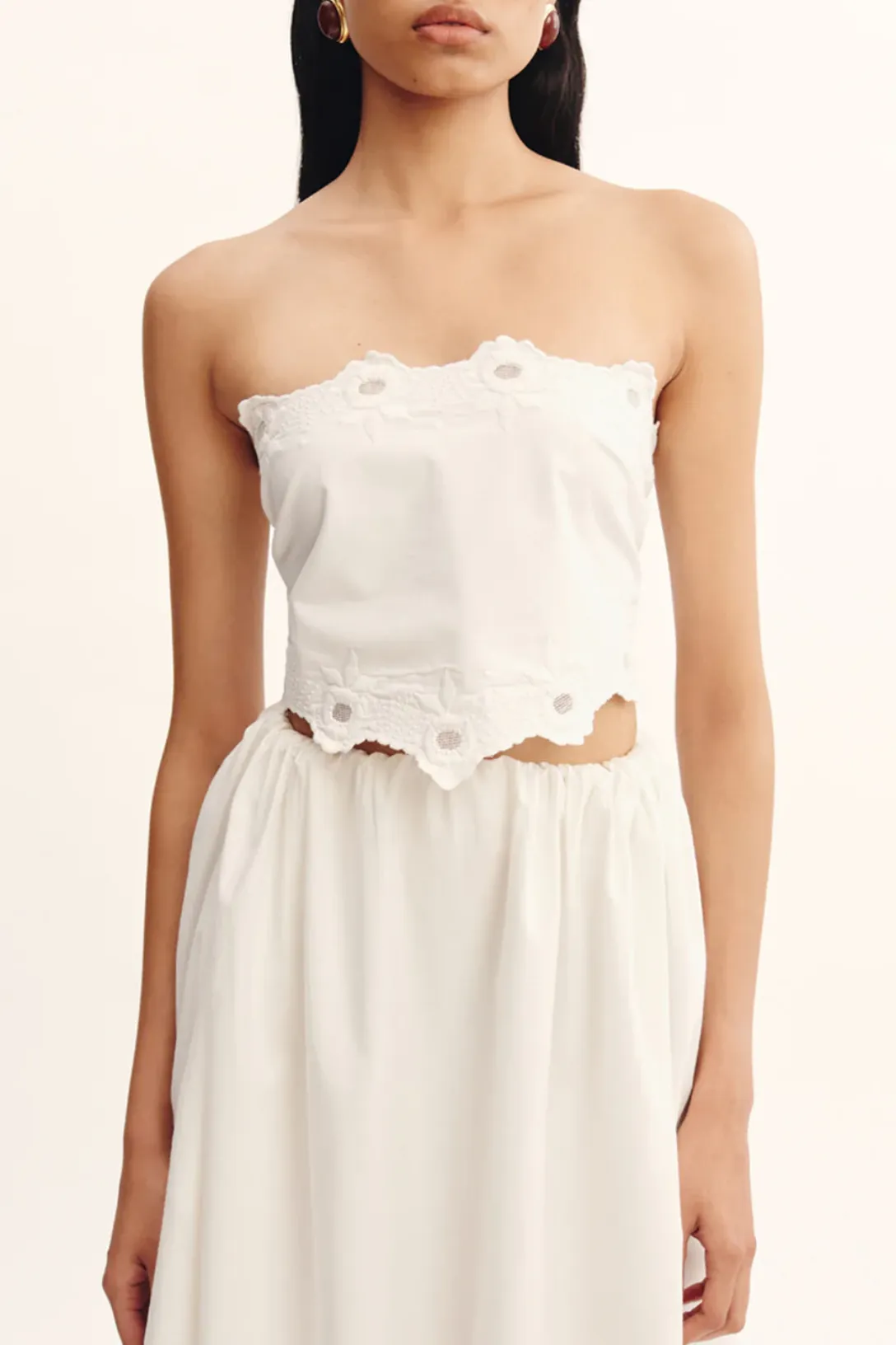 Antoinette Tie Top | Vintage White