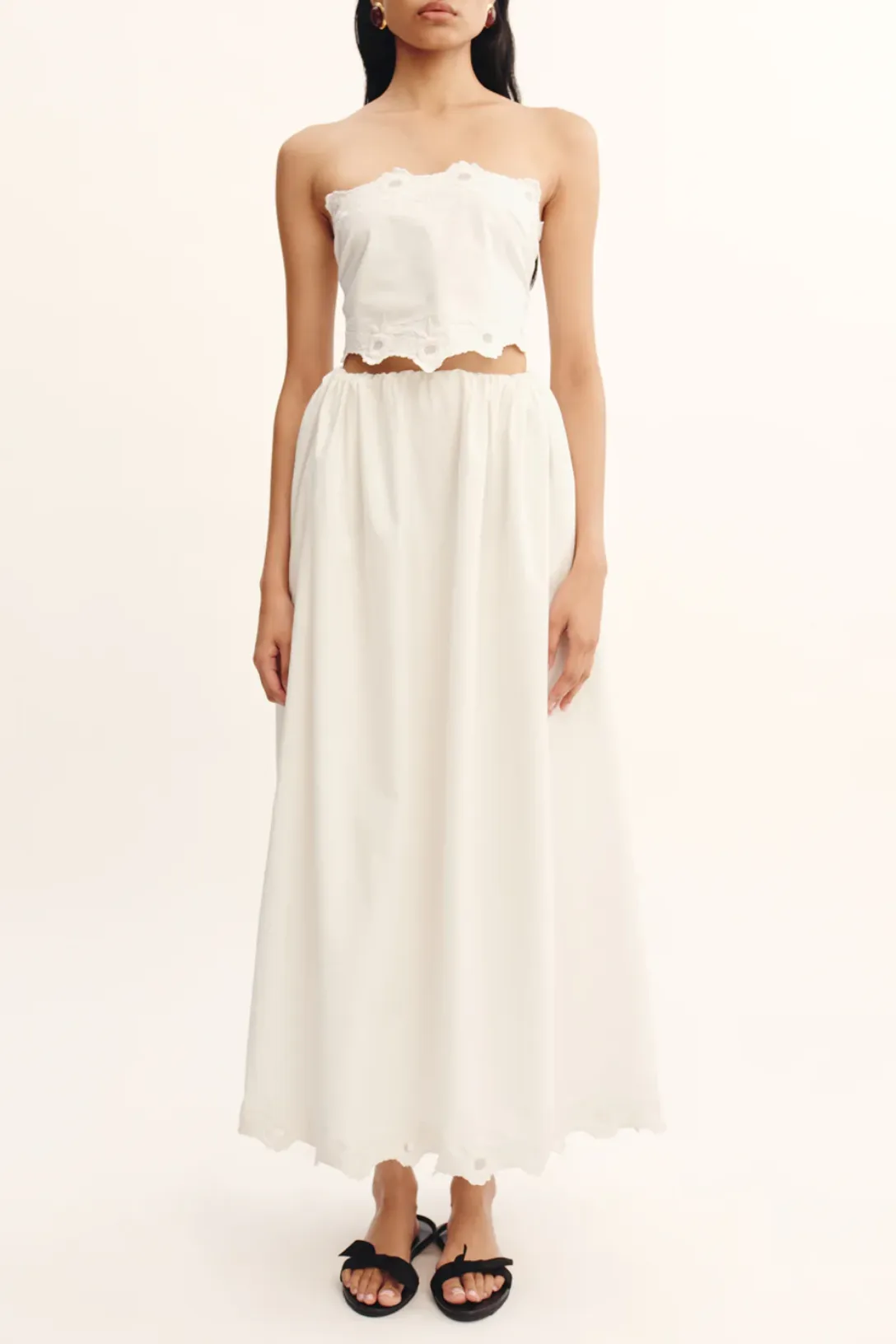 Antoinette Tie Top | Vintage White