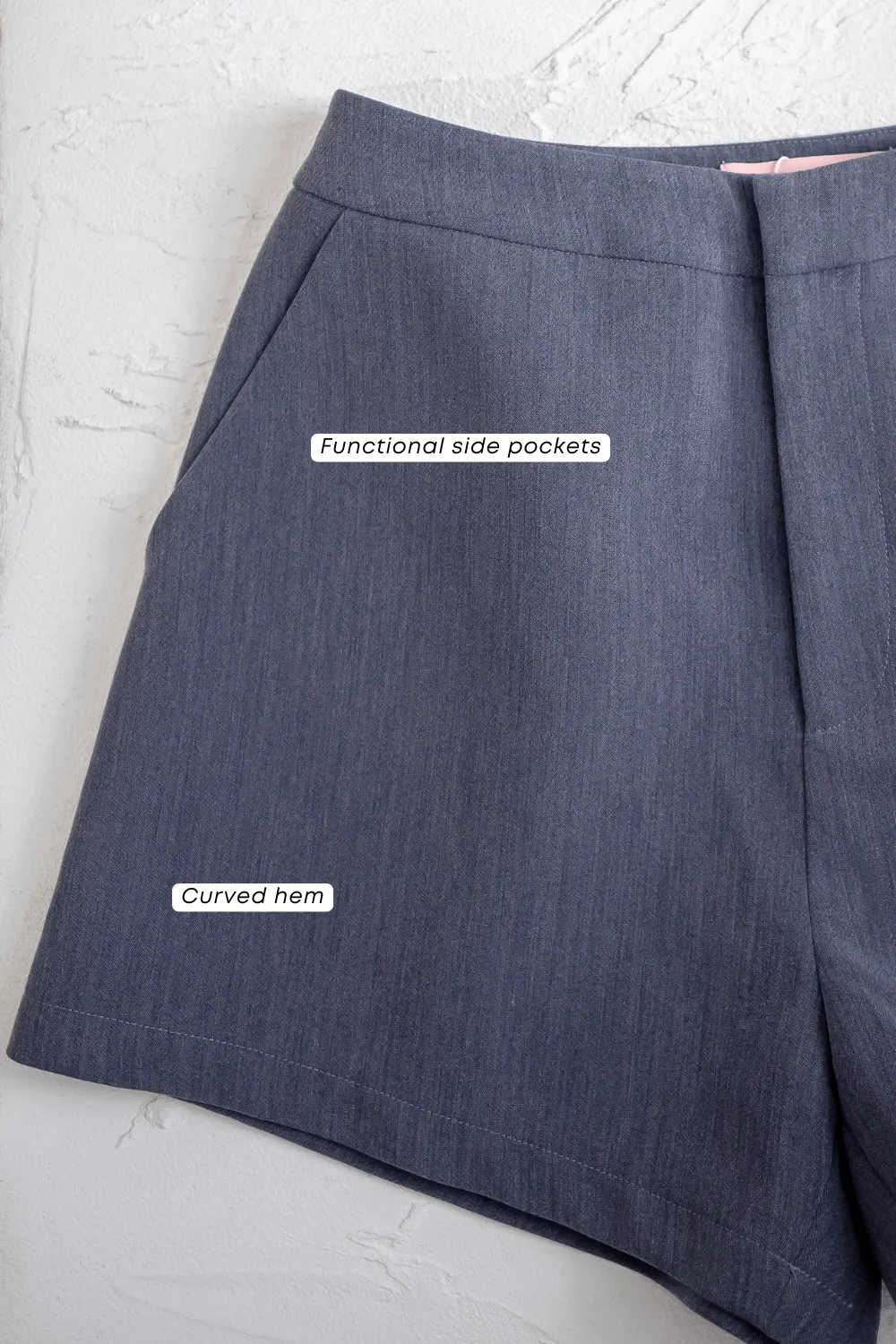 ARU TAILORED SHORTS IN DENIM
