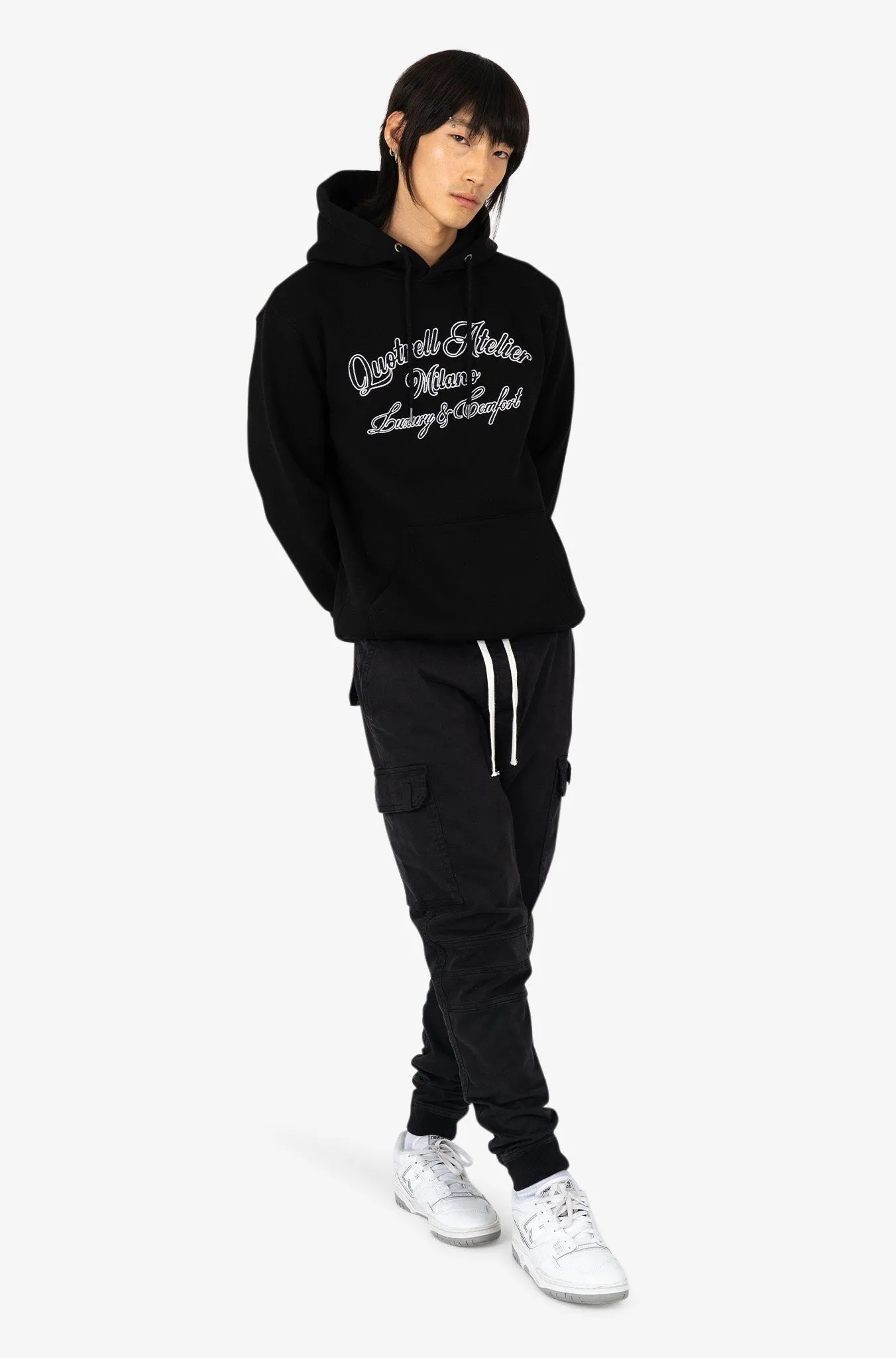 ATELIER MILANO CHAIN HOODIE | BLACK/WHITE