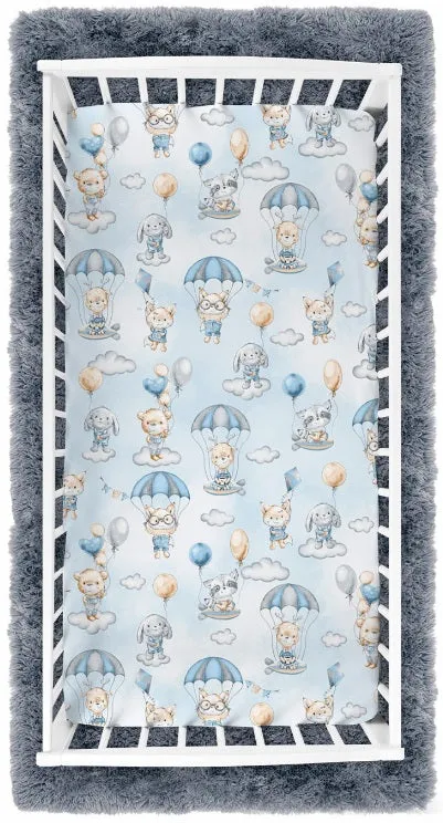 Baby Fitted Sheet 100% Cotton Mattress Toddler Bed 140x70cm Walk in the Clouds