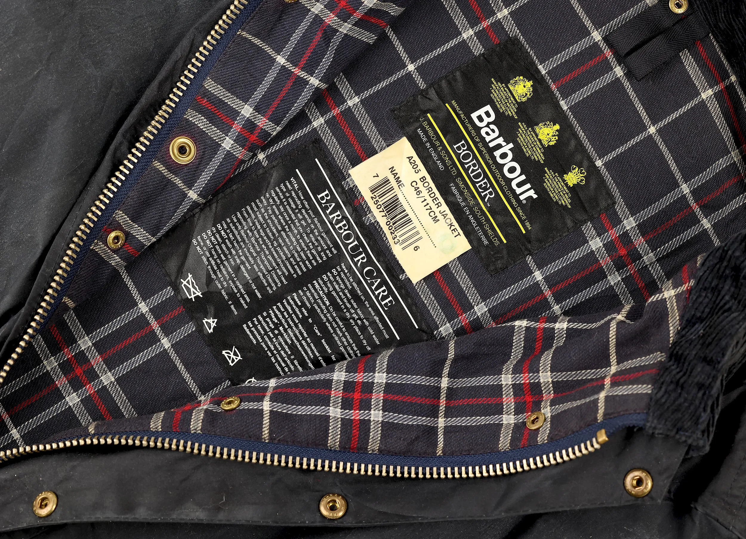 Barbour Border Wax Jacket Coat - Blue - XL