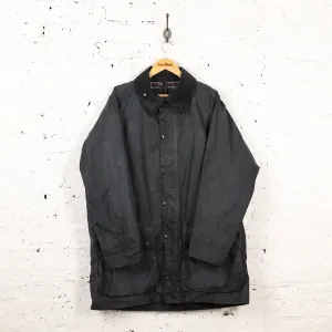 Barbour Border Wax Jacket Coat - Blue - XL