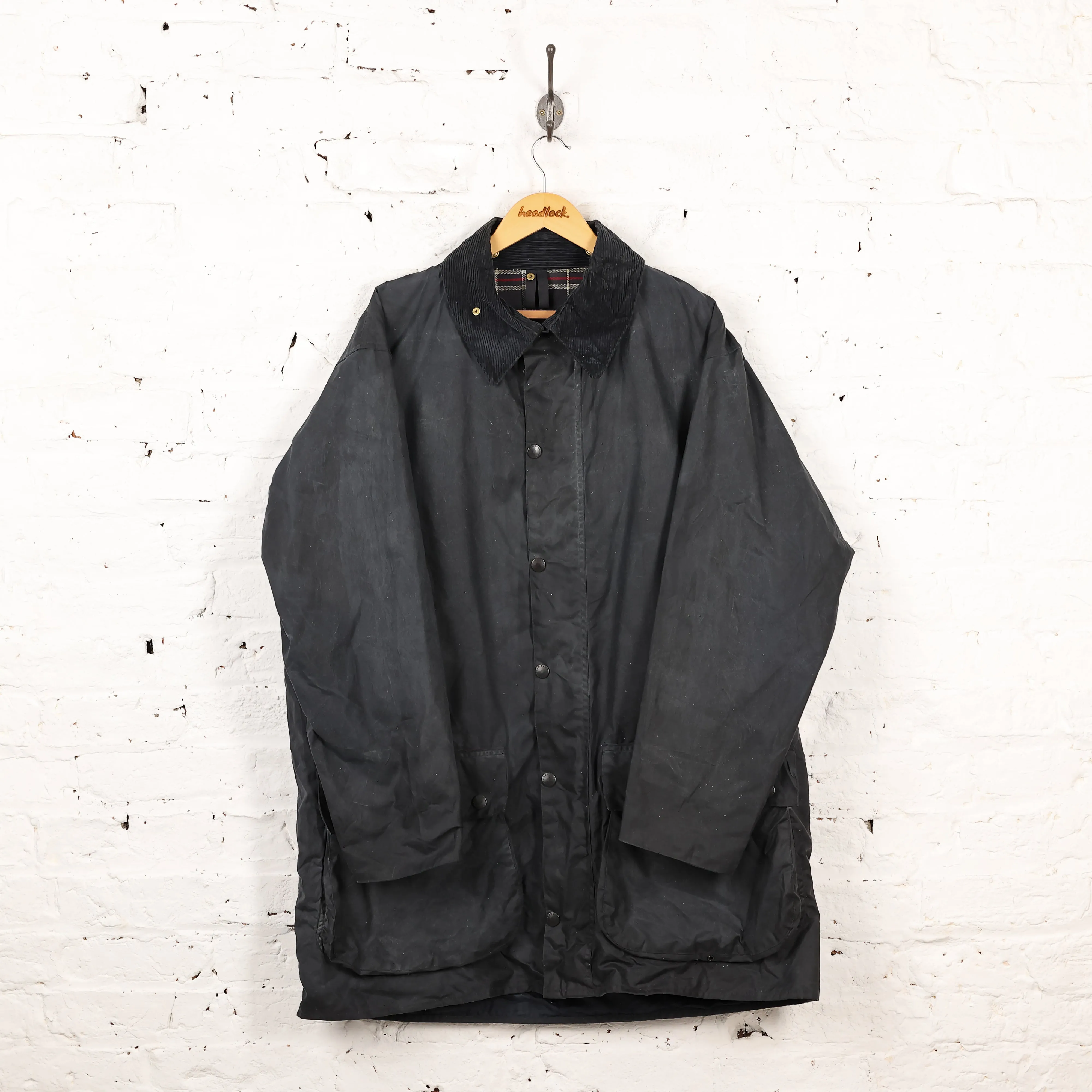 Barbour Border Wax Jacket Coat - Blue - XL