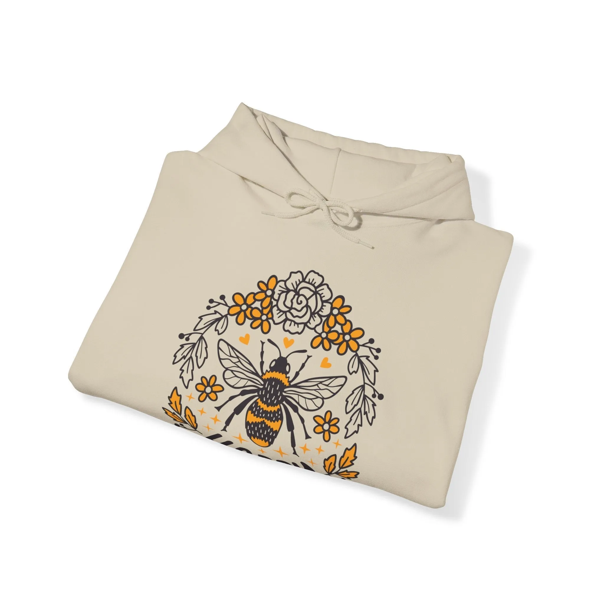 Bee Happy, Heavy Blend™ Hooded Sweatshirt
