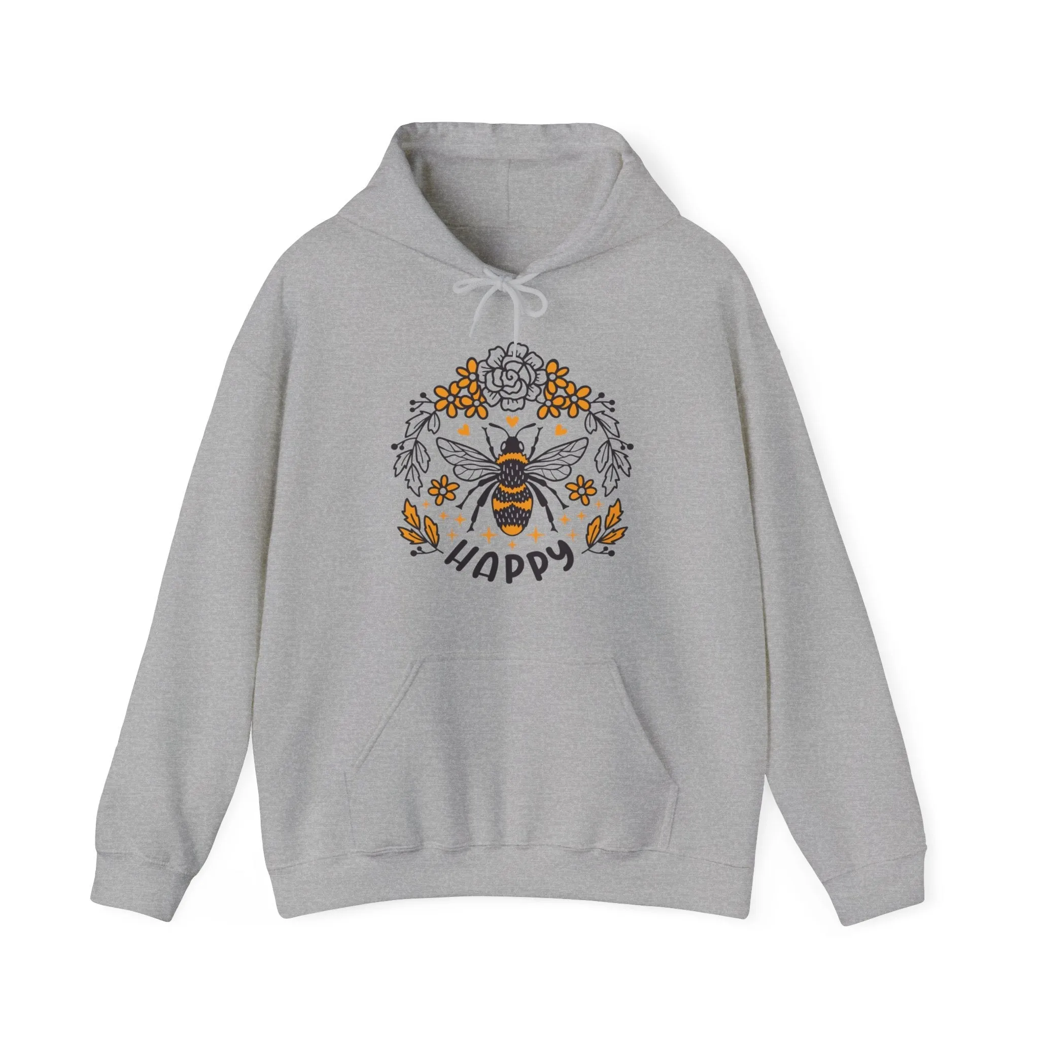 Bee Happy, Heavy Blend™ Hooded Sweatshirt