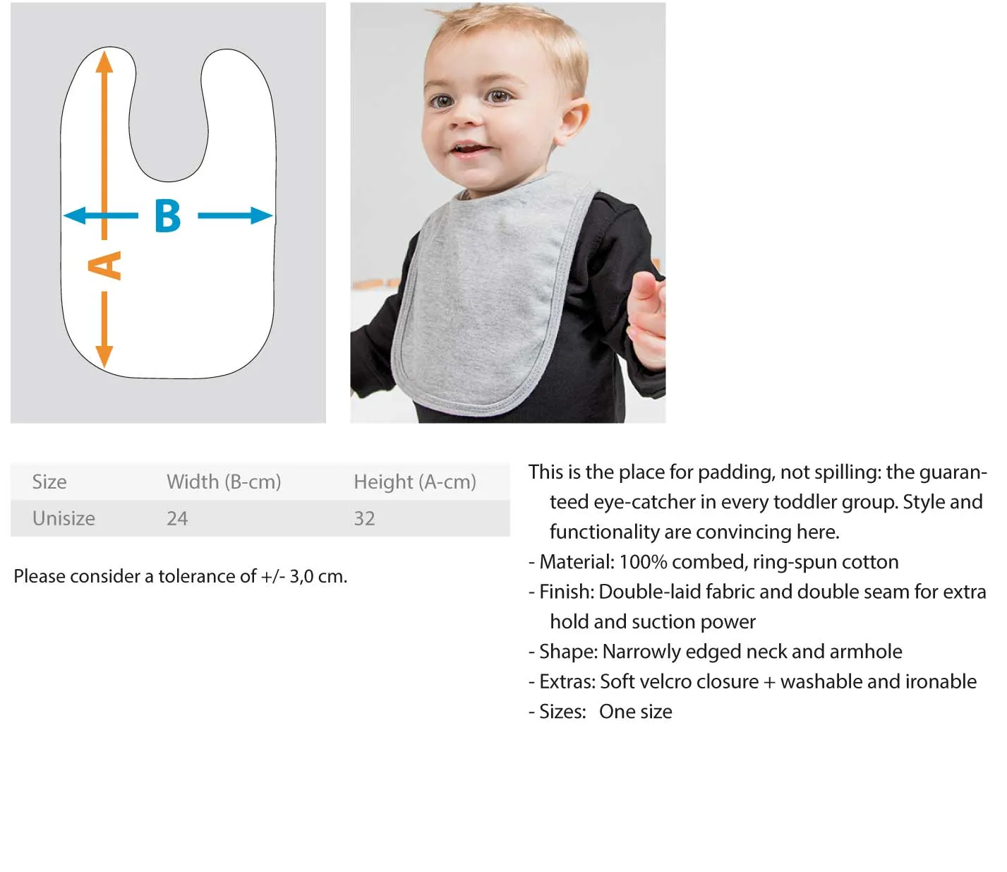 BENIGHTED | Black Baby Bib | "Logo"