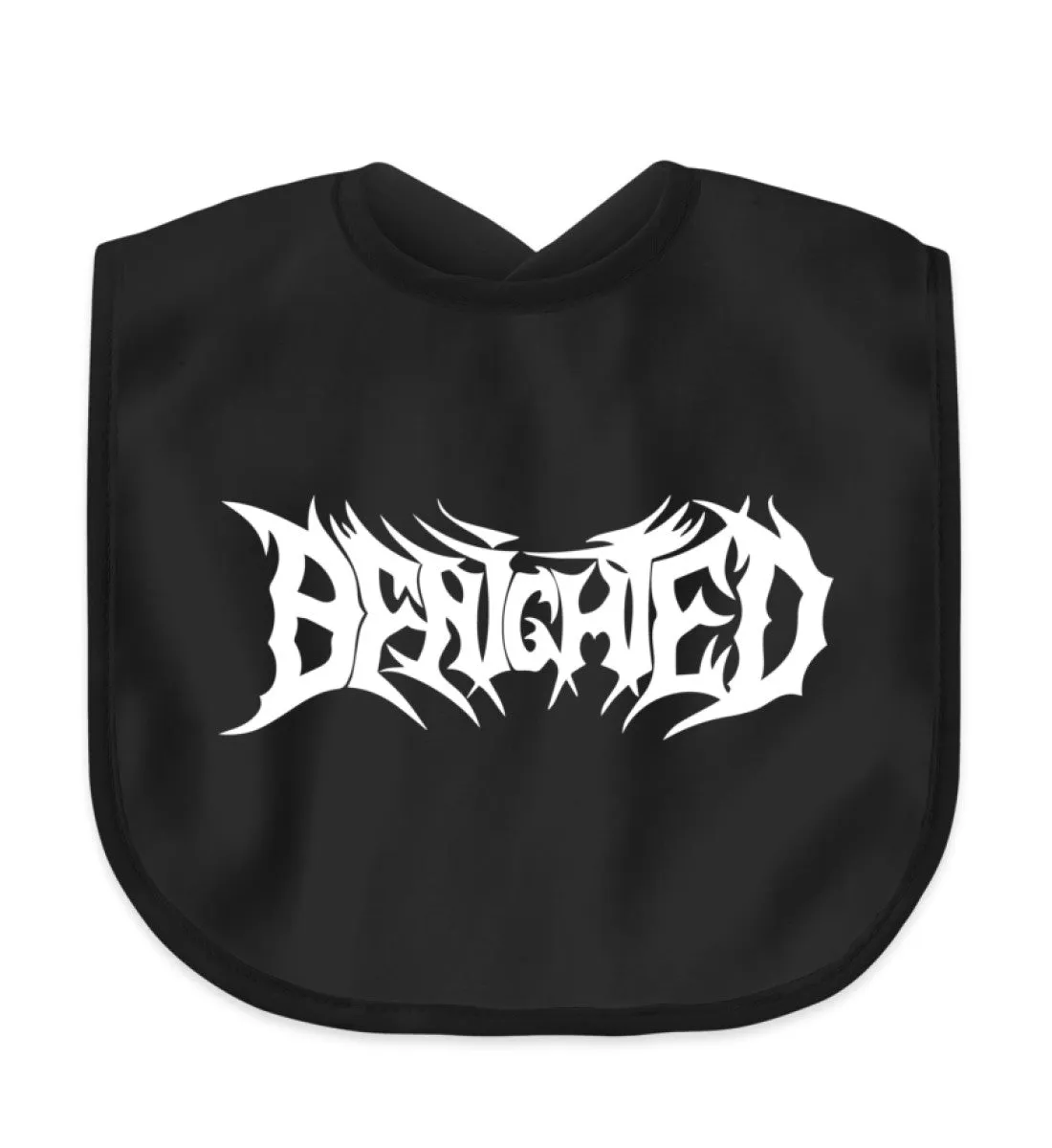 BENIGHTED | Black Baby Bib | "Logo"