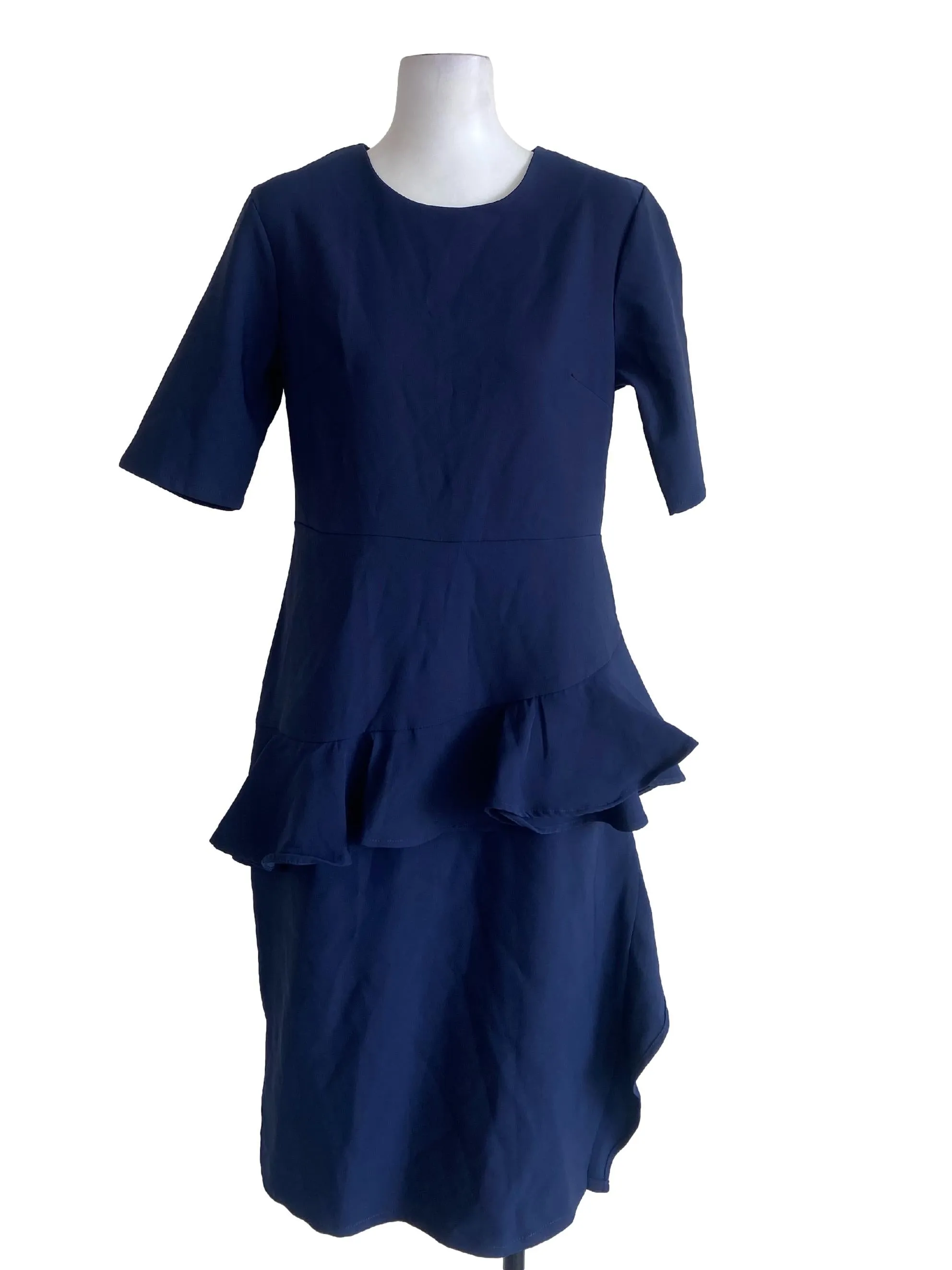 Berry Blue Slit Layered Dress