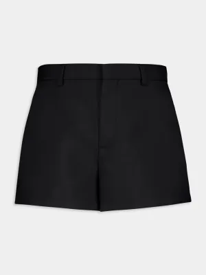 Black Techno Gabardine Shorts