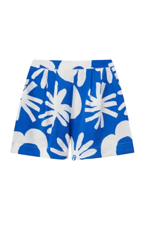Bluet Blue Floral Print Shorts