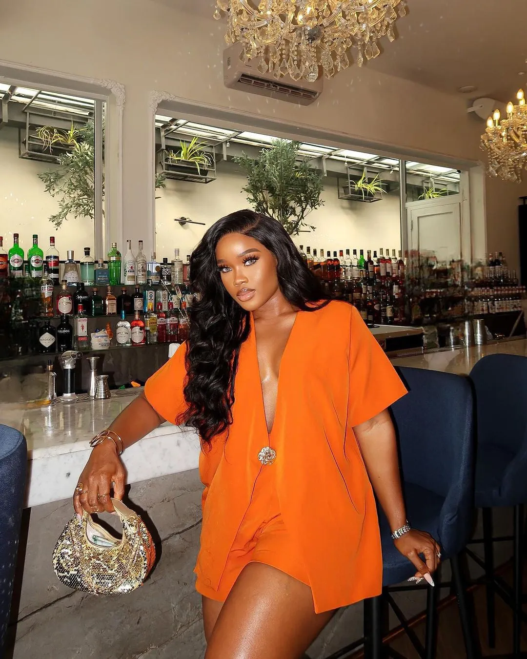 Bold Solid Color Short-Sleeve Top and High-Waist Shorts Two-Piece Set