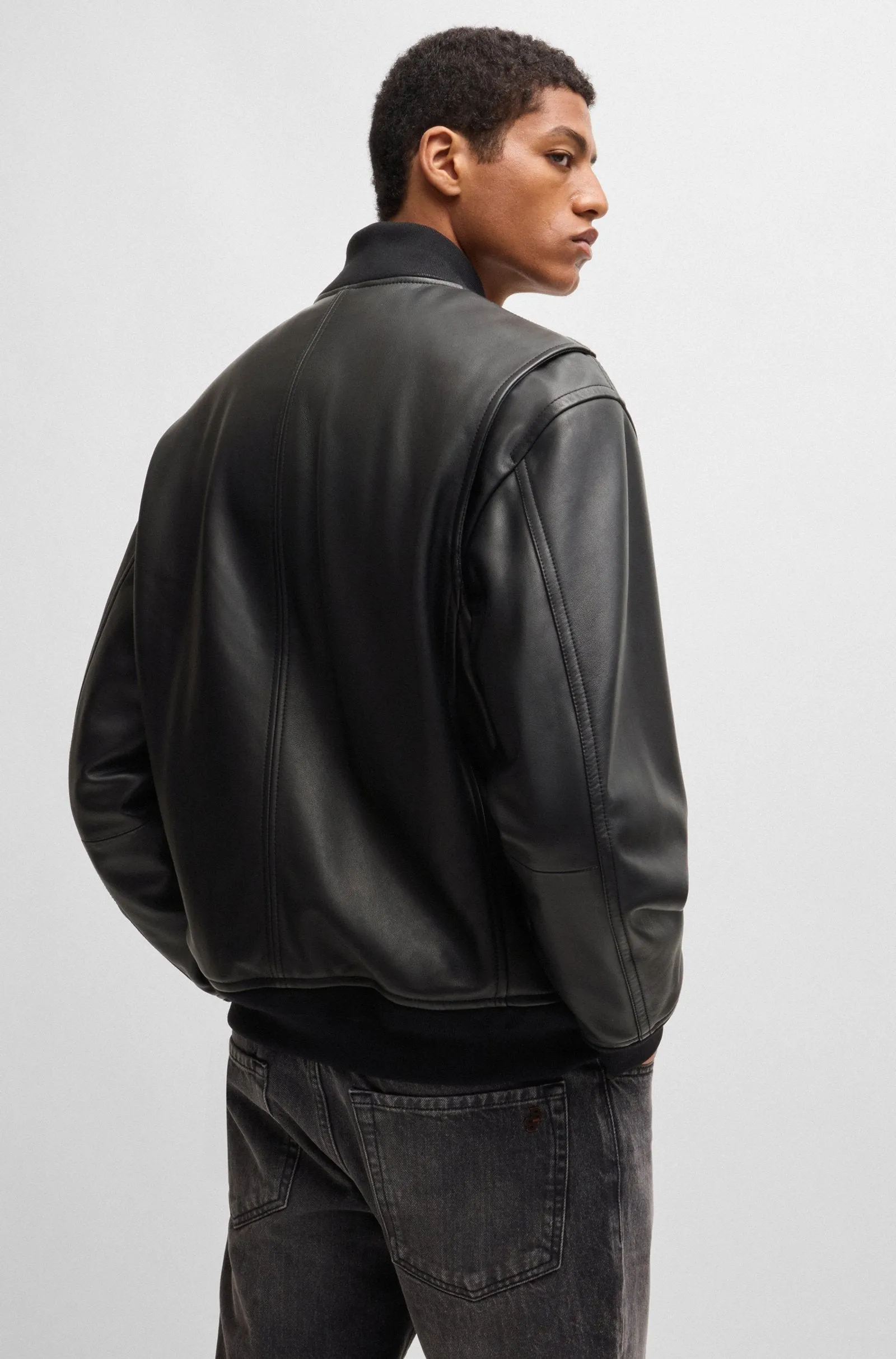BOSS Casual Jackets Relaxed Fit in Leather - JUGE 10263675 01-50522223