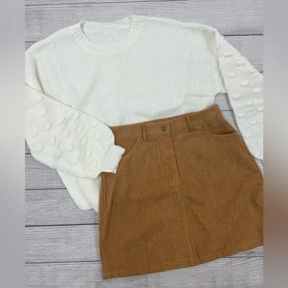 Boutique Brand Bubble Sleeve Knit Sweater 💗