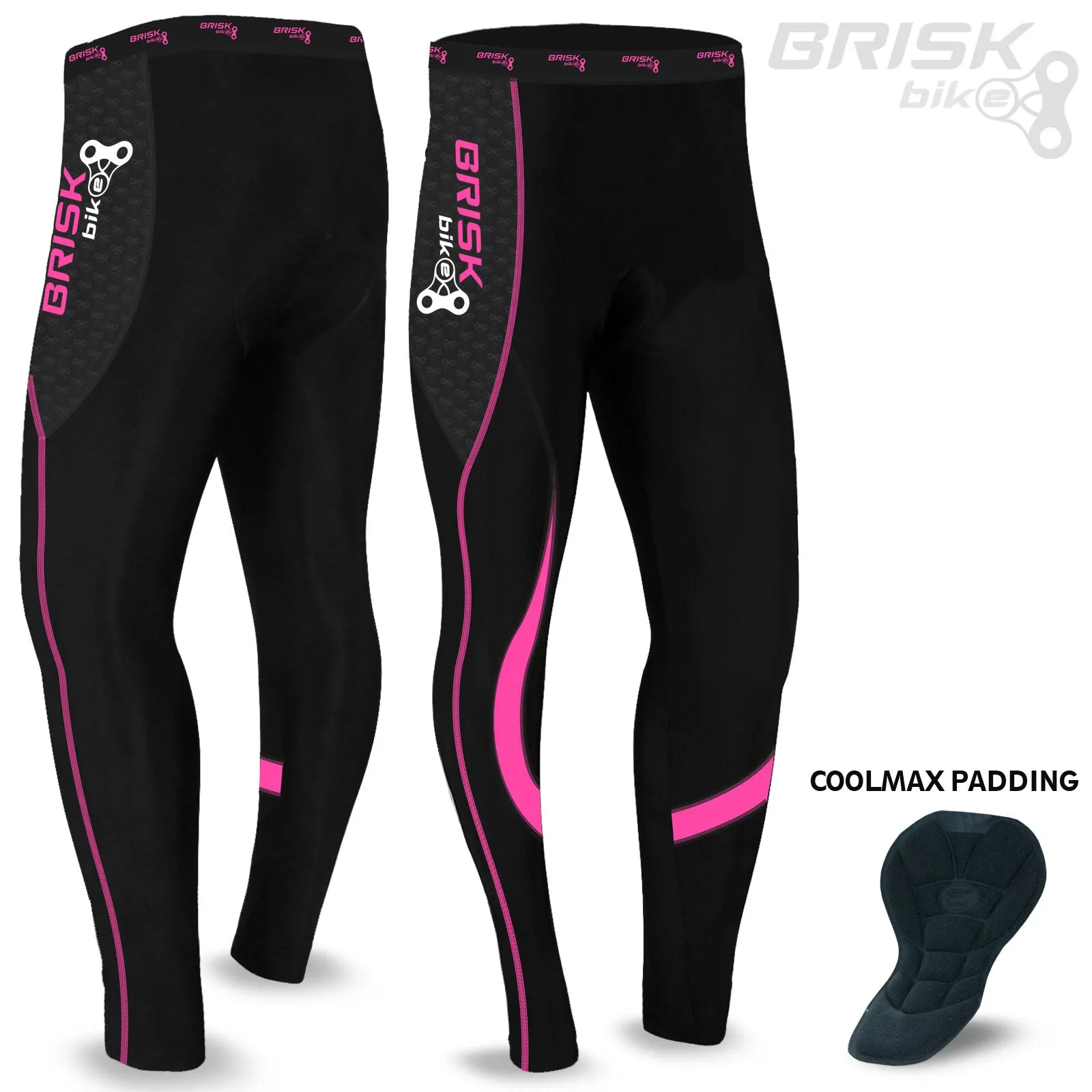 Brisk Bike Ladies Cycling Tights Padded Winter Thermal Pants Womens Bicycle Trousers, mountain bike trousers,padded mtb trousers, womens cycling bottoms