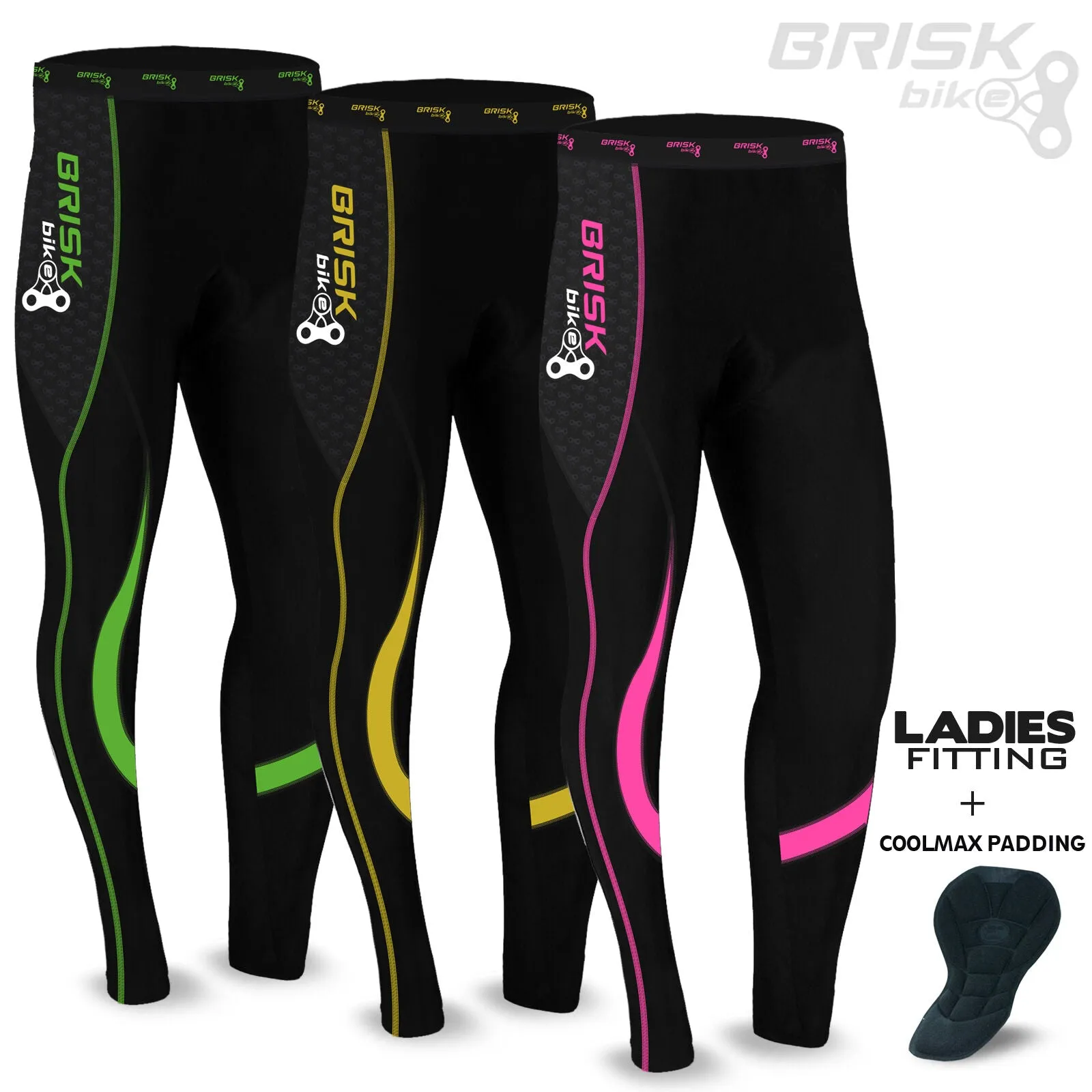 Brisk Bike Ladies Cycling Tights Padded Winter Thermal Pants Womens Bicycle Trousers, mountain bike trousers,padded mtb trousers, womens cycling bottoms