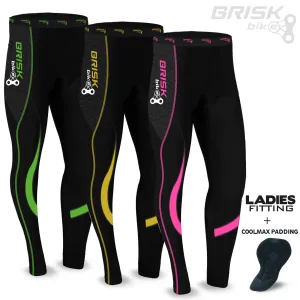 Brisk Bike Ladies Cycling Tights Padded Winter Thermal Pants Womens Bicycle Trousers, mountain bike trousers,padded mtb trousers, womens cycling bottoms