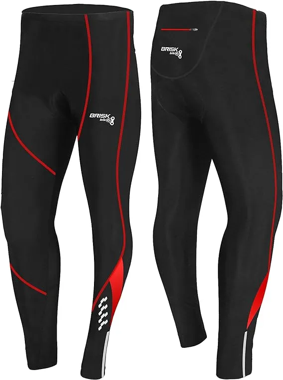 Brisk Bike Mens Cycling Tights Thermal Legging Bicyle Cycle Pant Trouser Coolmax Padded, bicycle trousers, trousers cycling, mtb trousers mens, mountain bike trousers mens