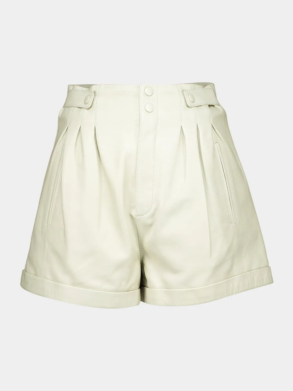Button Detailed High Waist Shorts
