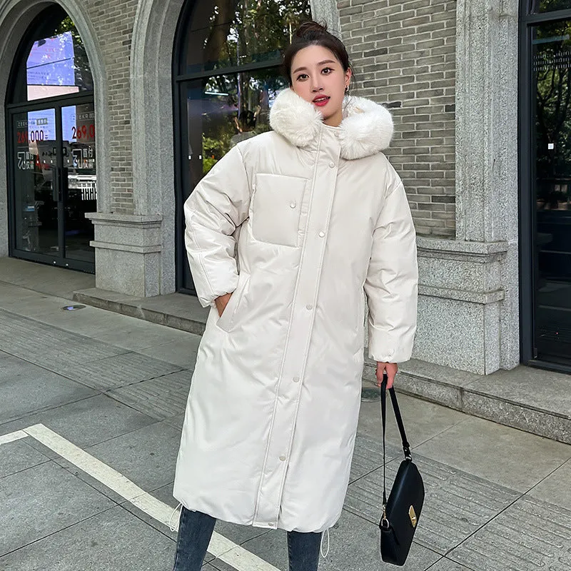 Calf-Length Insulated Parka for Women with Relaxed Fit and Windproof Features