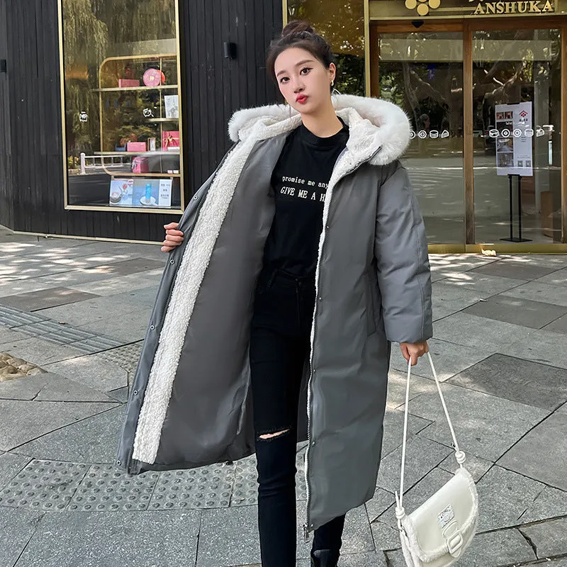Calf-Length Insulated Parka for Women with Relaxed Fit and Windproof Features