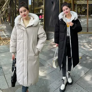 Calf-Length Insulated Parka for Women with Relaxed Fit and Windproof Features