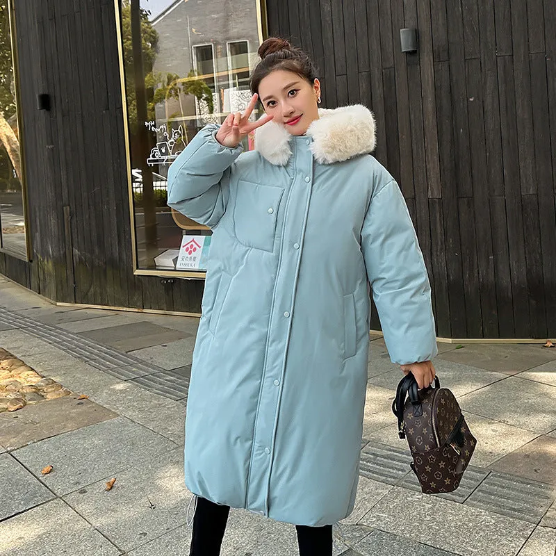 Calf-Length Insulated Parka for Women with Relaxed Fit and Windproof Features