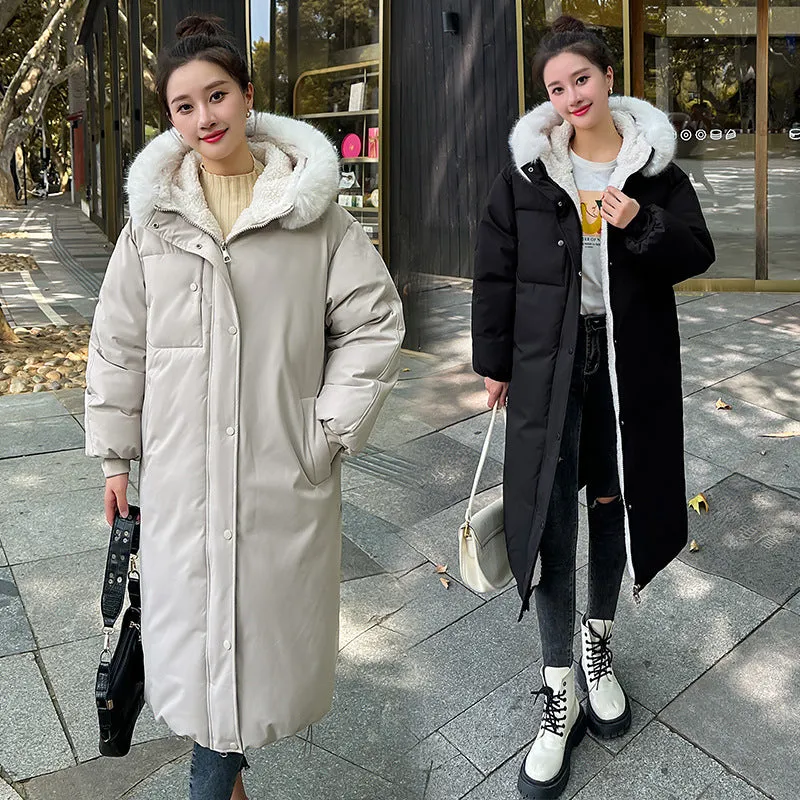 Calf-Length Insulated Parka for Women with Relaxed Fit and Windproof Features