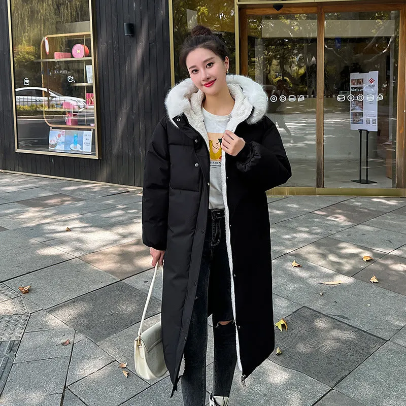 Calf-Length Insulated Parka for Women with Relaxed Fit and Windproof Features