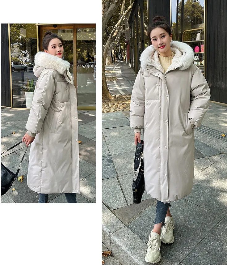 Calf-Length Insulated Parka for Women with Relaxed Fit and Windproof Features