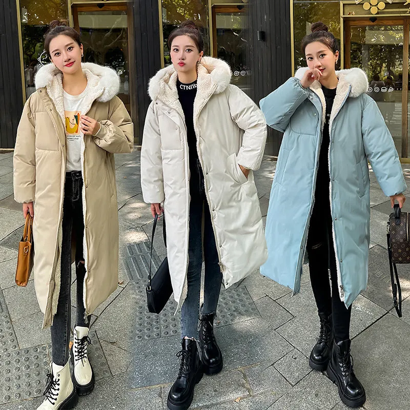 Calf-Length Insulated Parka for Women with Relaxed Fit and Windproof Features