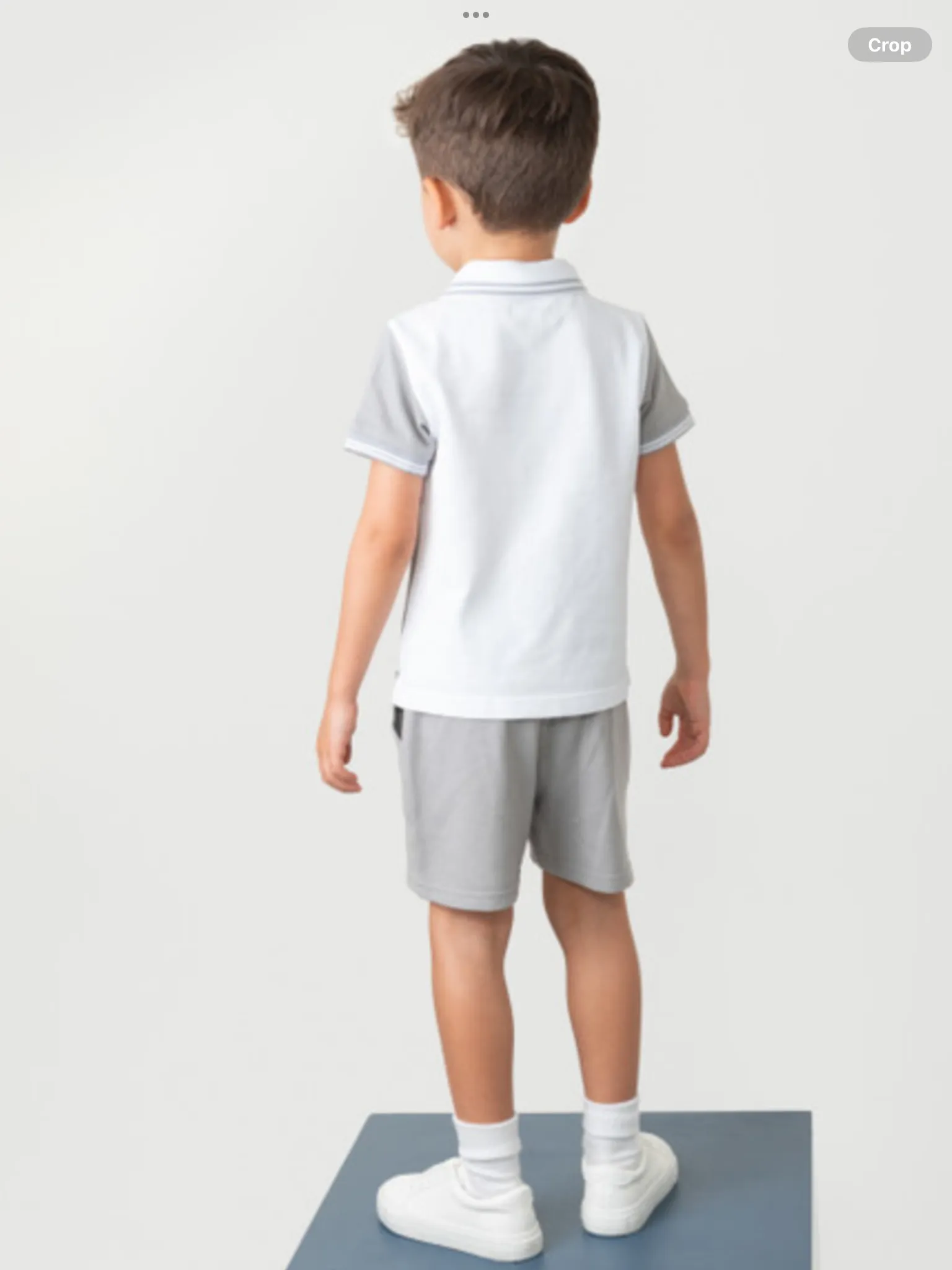 CARAMELO 344381 GREY CONTRAST ZIP POLO SHORT SET 012586